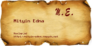 Mityin Edna névjegykártya